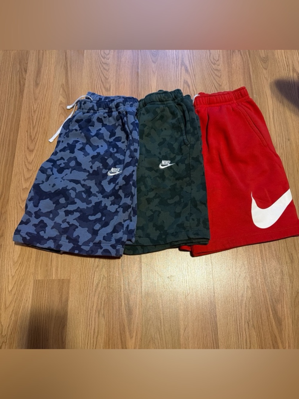 Nike men’s Camo Shorts bundle- Blue, Green, Red